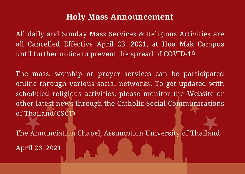 Holy Mass Announcement