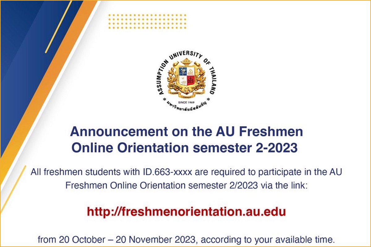 AU Freshment Online Orientation Semester 2/2023