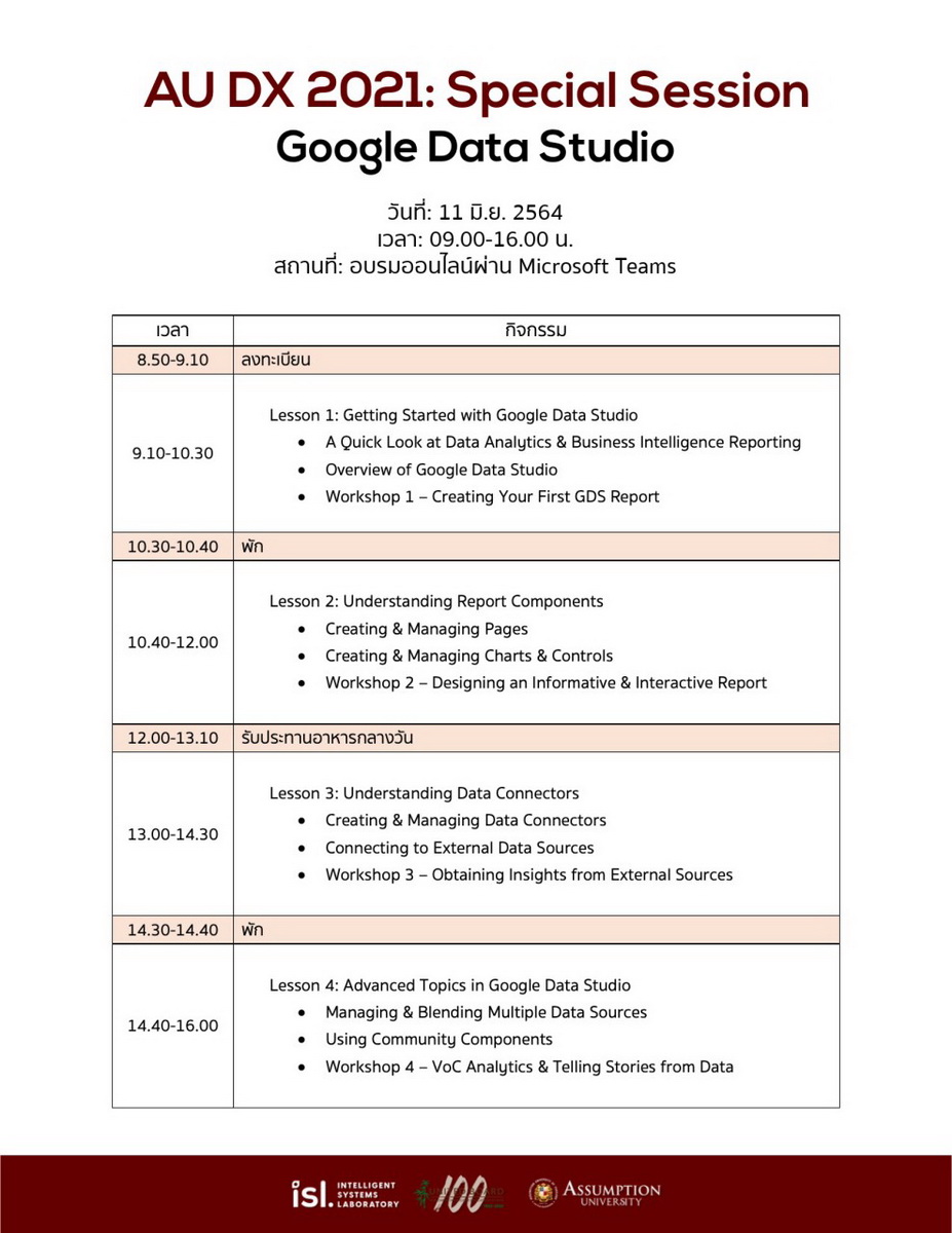 AU DX 2021 : Google Data Studio (Online)