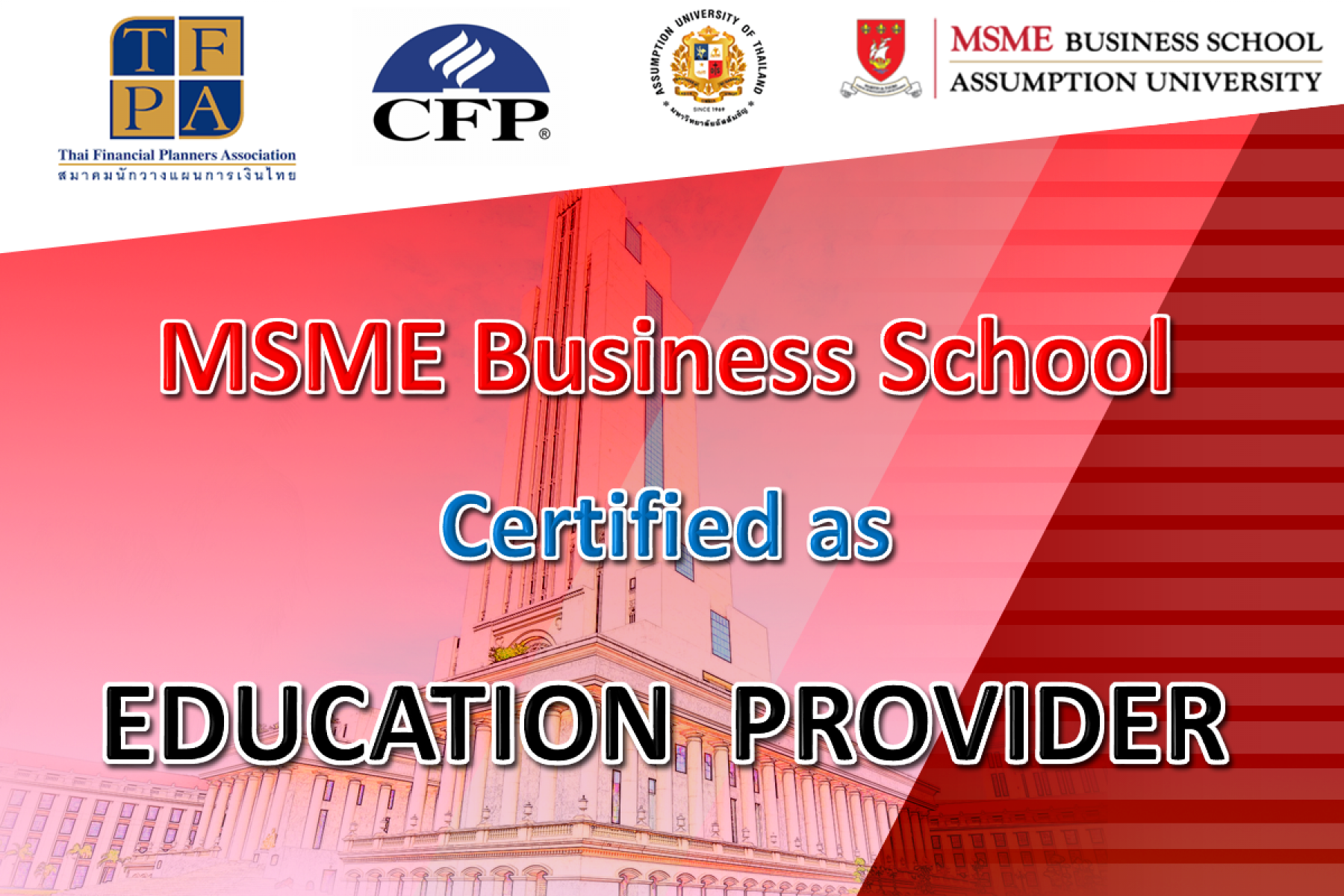 MSME Business School is Certified as an Education Provider