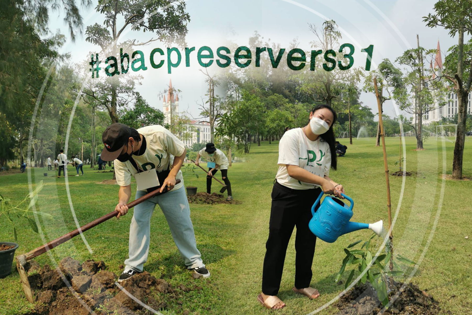 AU Preservers Club Made Compost and Planted Trees at Suvarnabhumi Campus