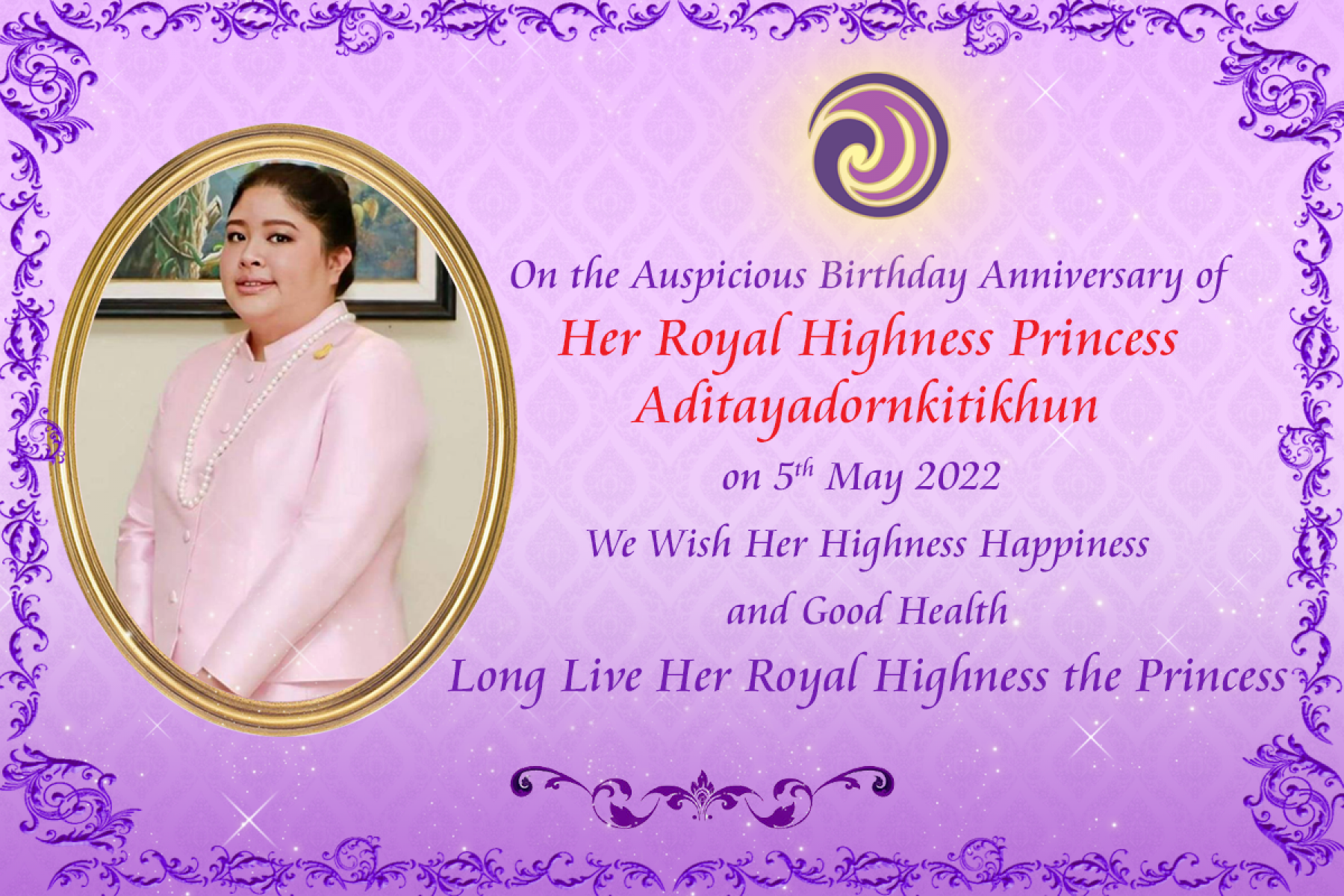 Royal Birthday Anniversary of Her Royal Highness Princess Aditayadornkitikhun, 5 May